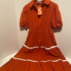 Elegant Rust Orange Women's Dress